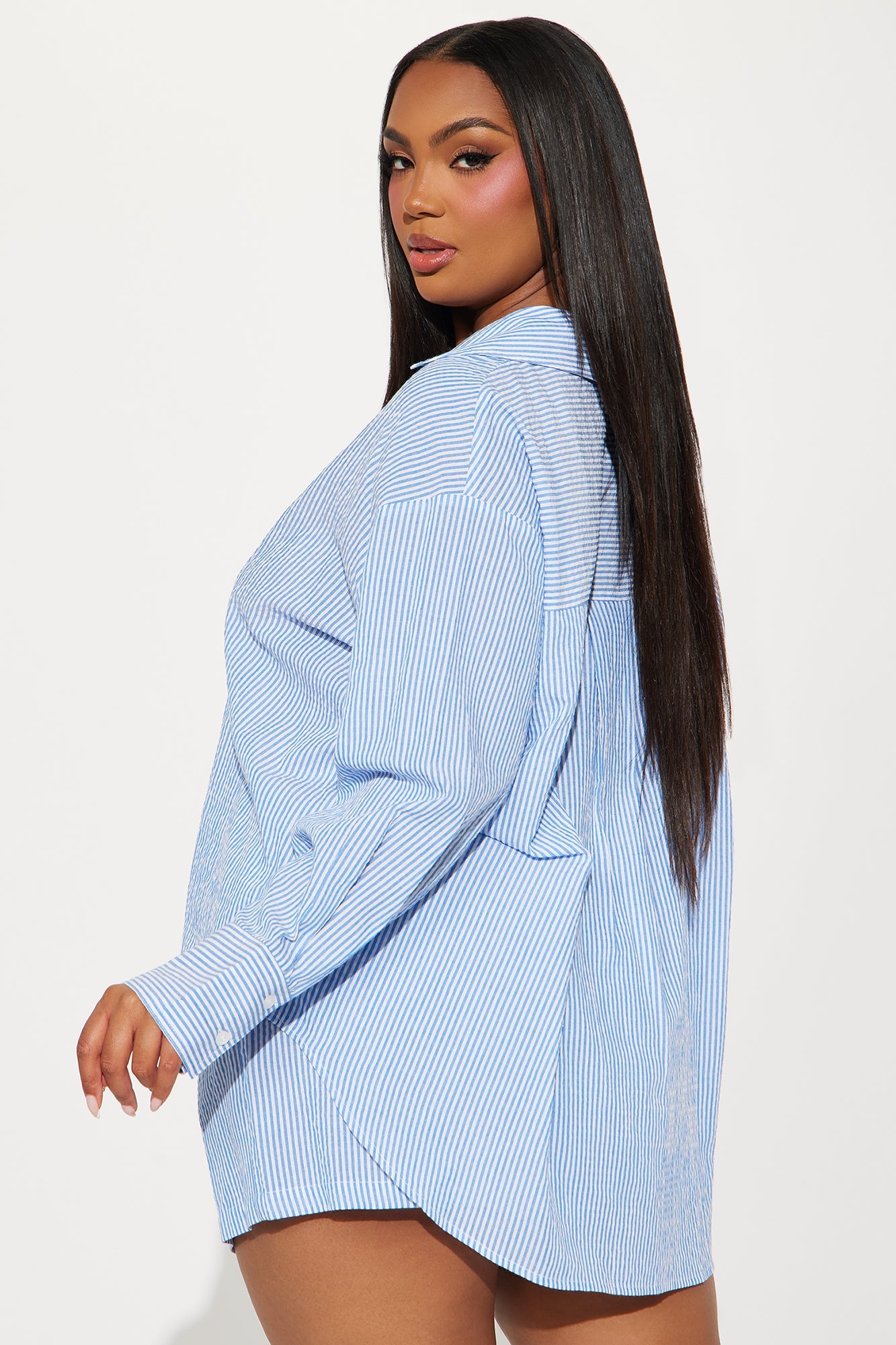 Sara Striped Short Set - Blue
