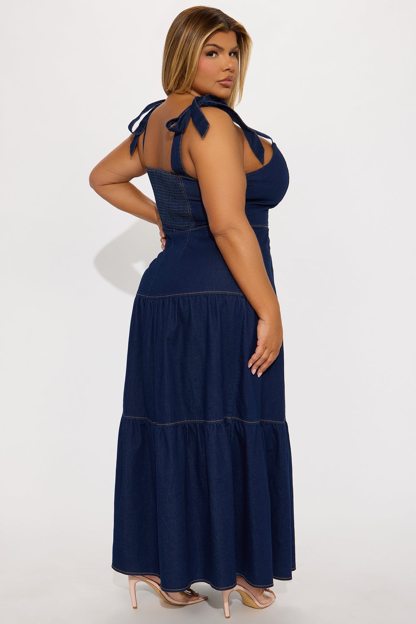 Imelda Denim Maxi Dress - Dark Wash