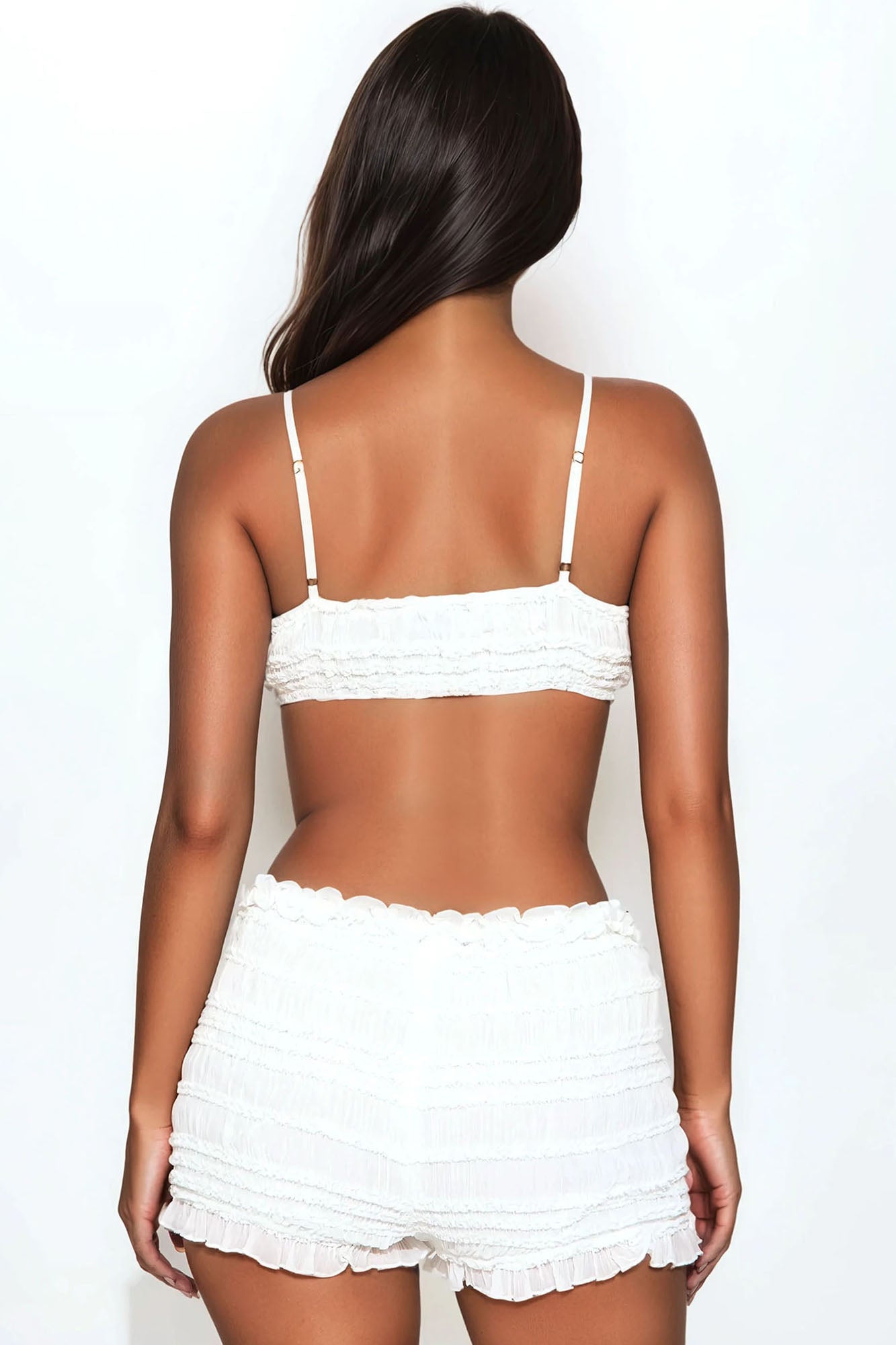 Aurora Chiffon Short Set - White