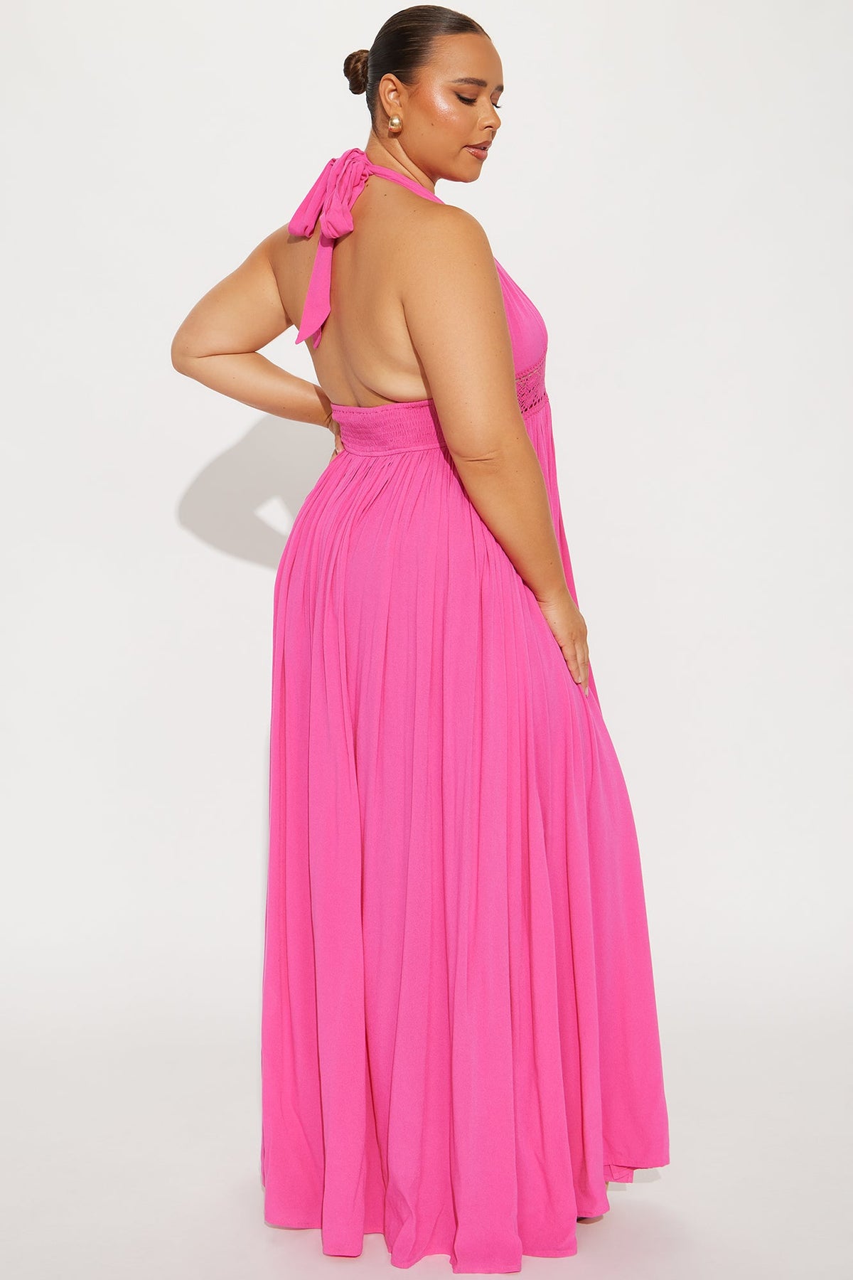 Jenna Gauze Maxi Dress - Hot Pink