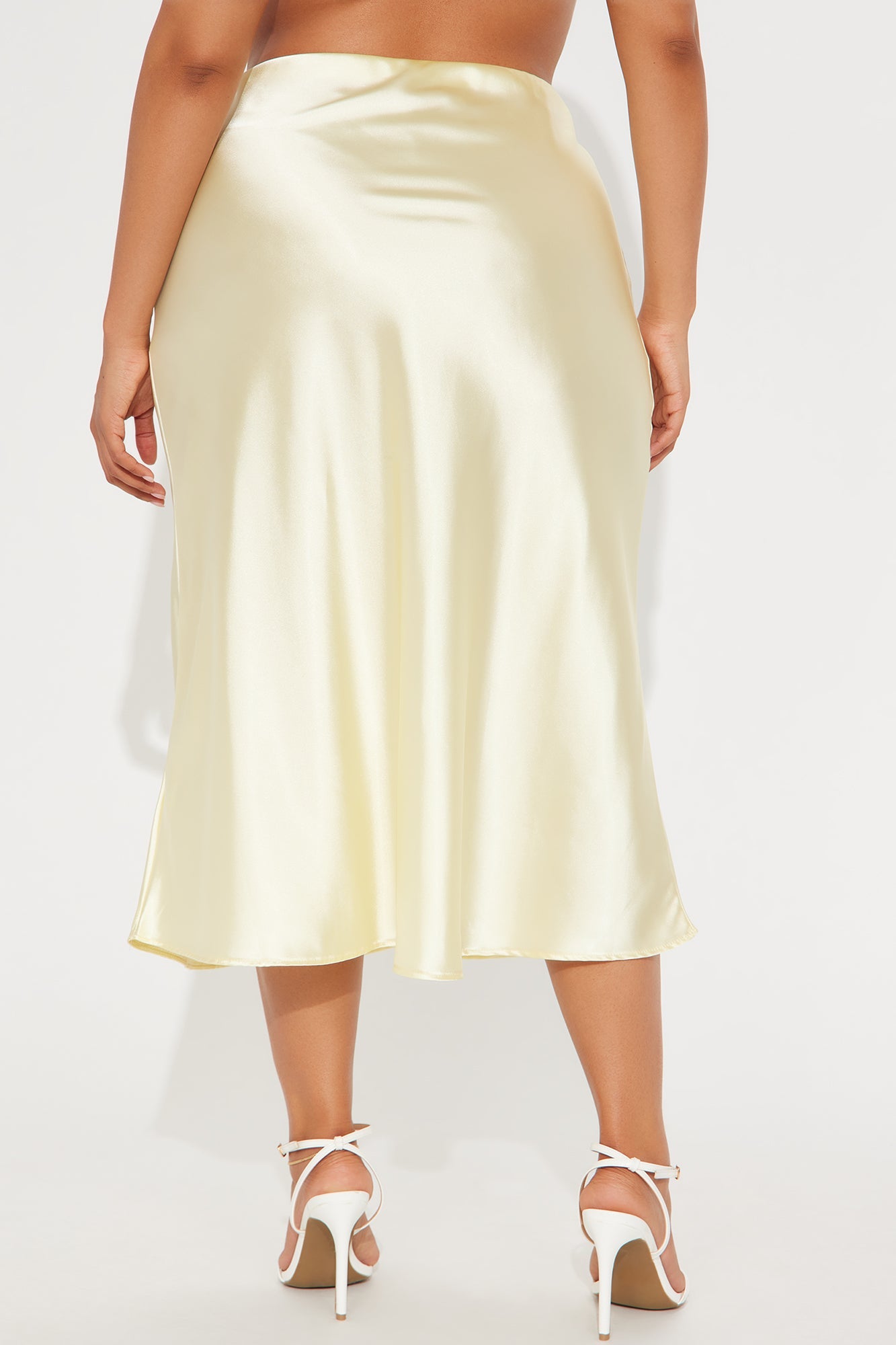 Finer Things Satin Midi Skirt - Butter Yellow