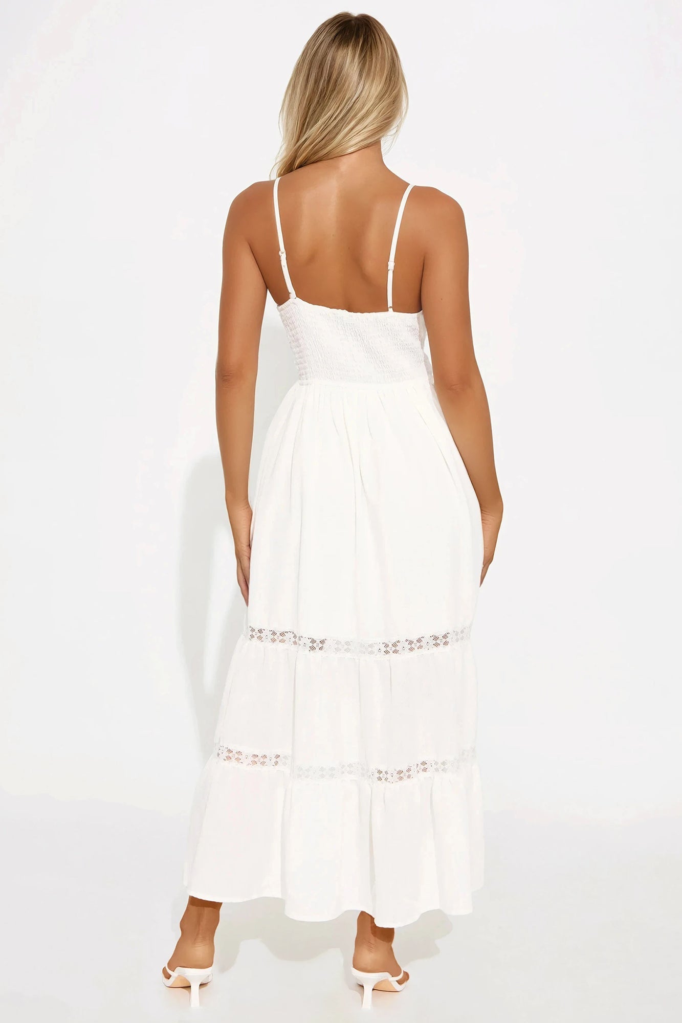 Tahlia Linen Midi Dress - Off White