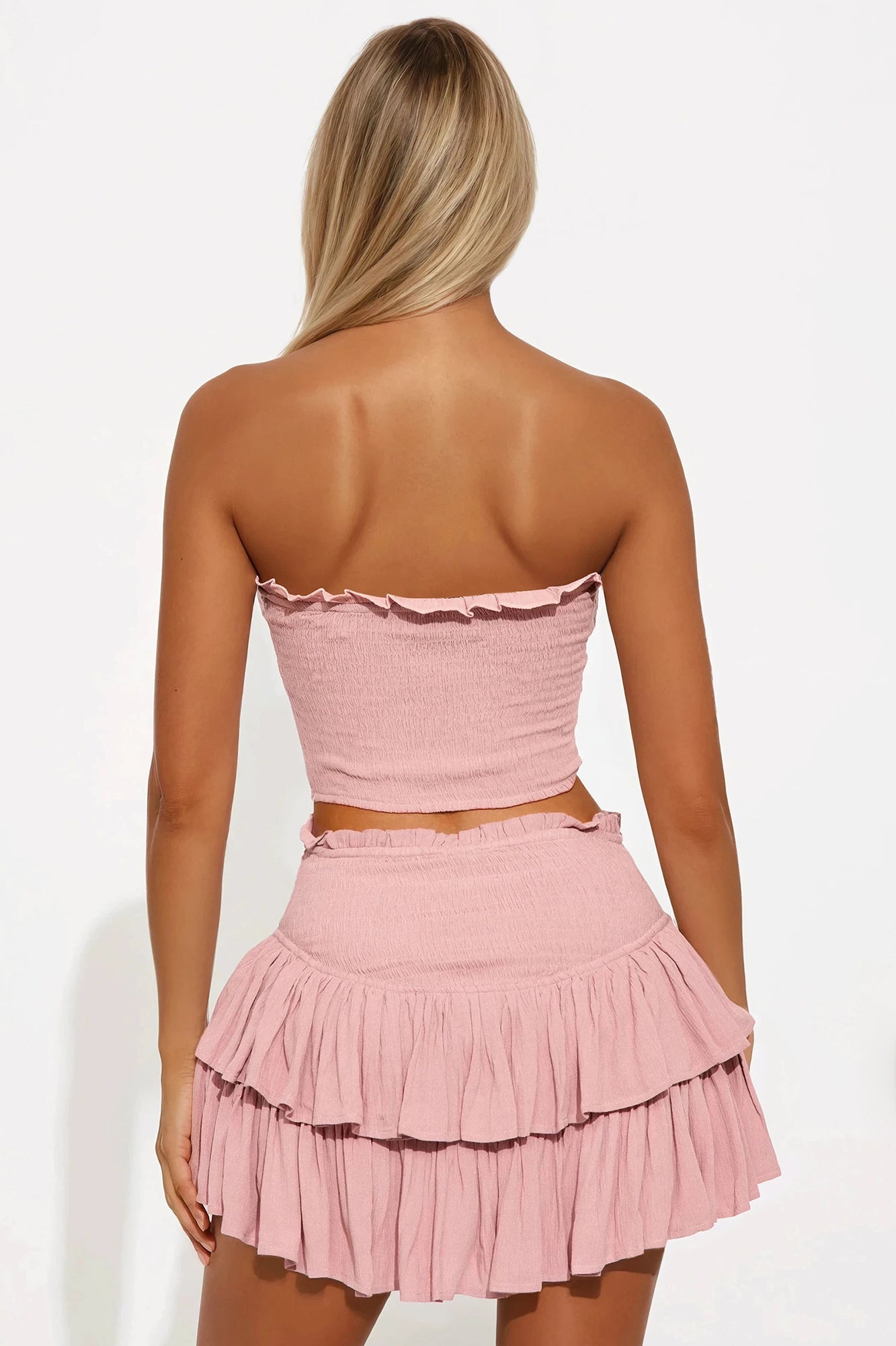 Sunkissed Vibes Mini Skirt Set - Mauve