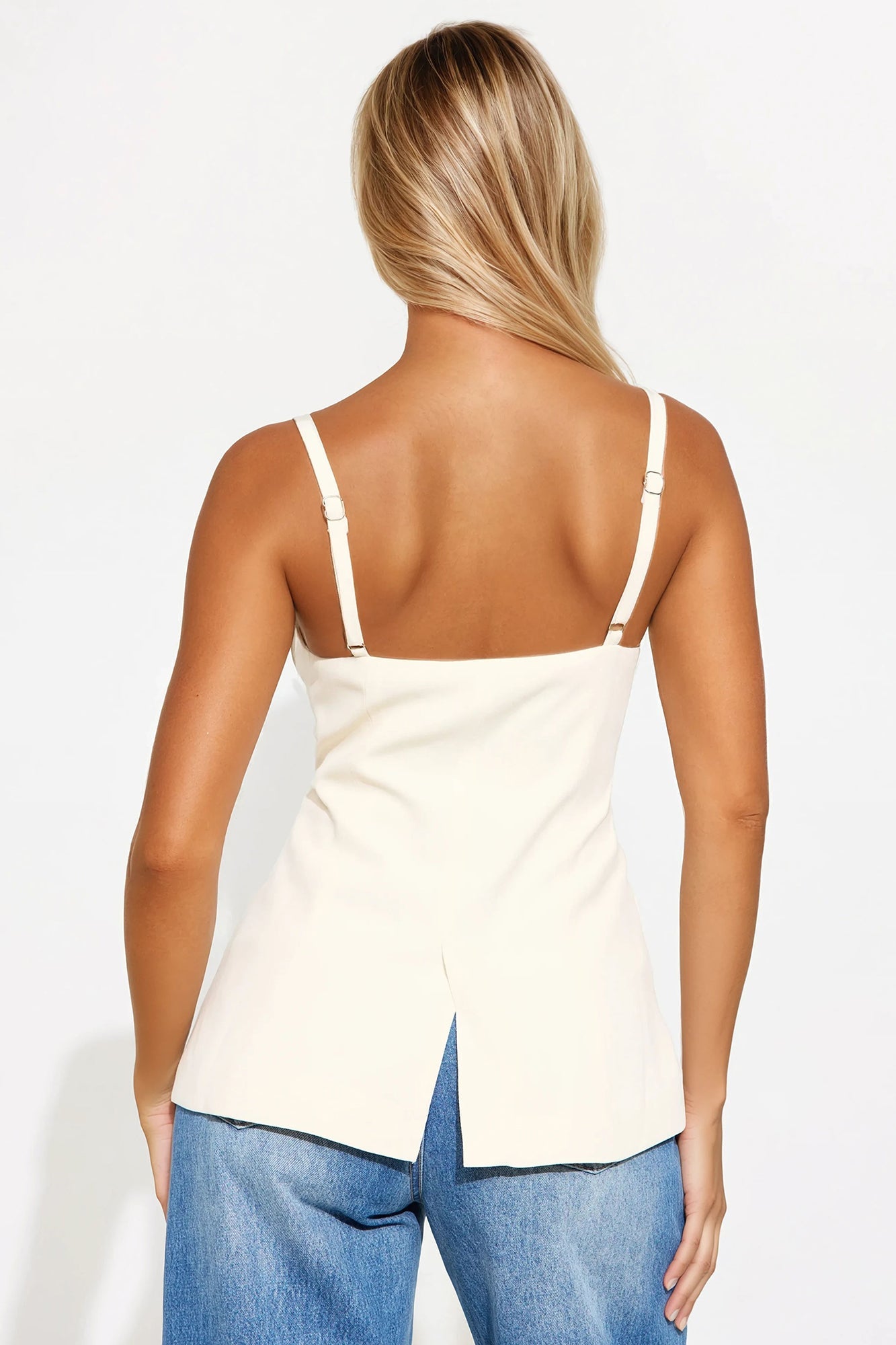 Triumphant Attitude Vest Top - Ivory