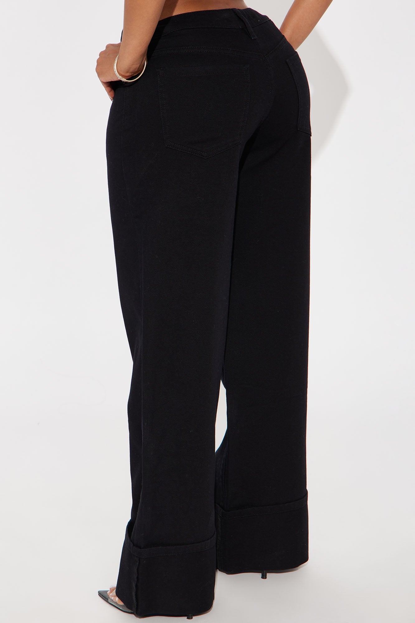 Tulsa Cuffed Hem Wide Leg Pant - Black