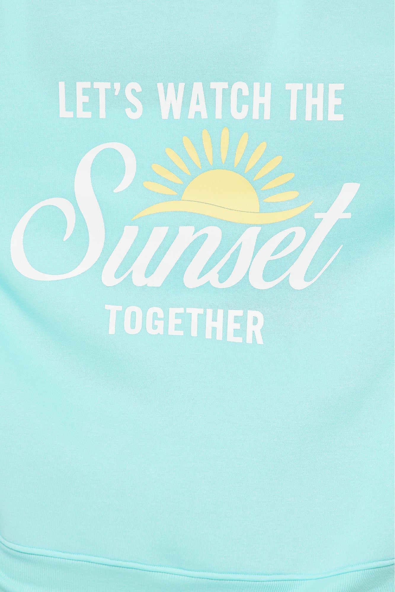 Summer Sunsets Zip Up Hoodie - Turquoise