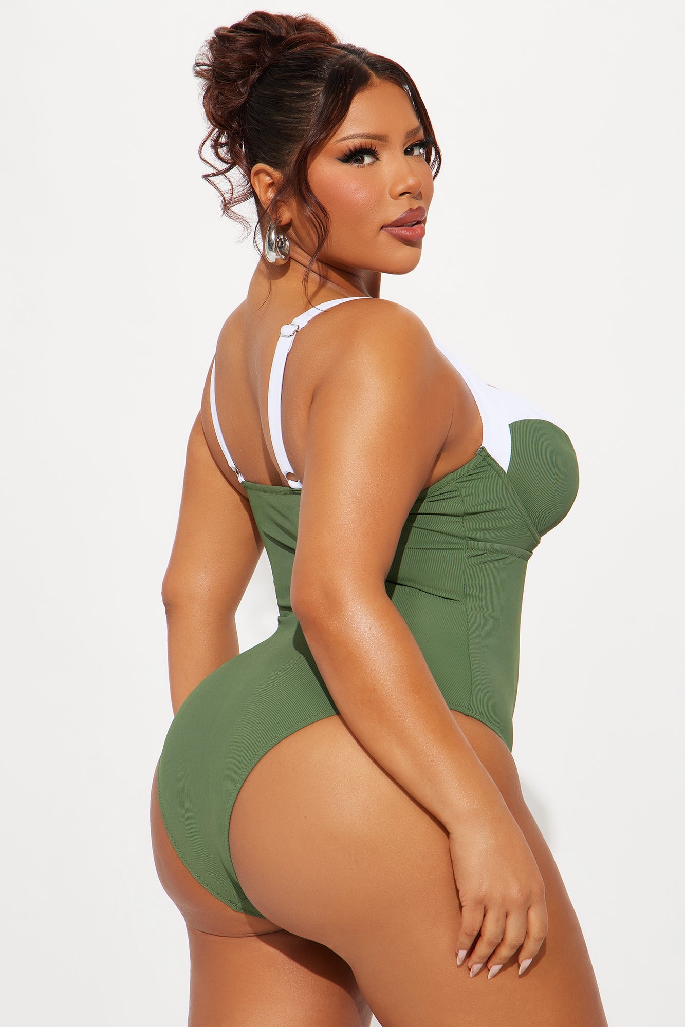 Pools In Paris Underwire 1 Piece Swimsuit - Olive