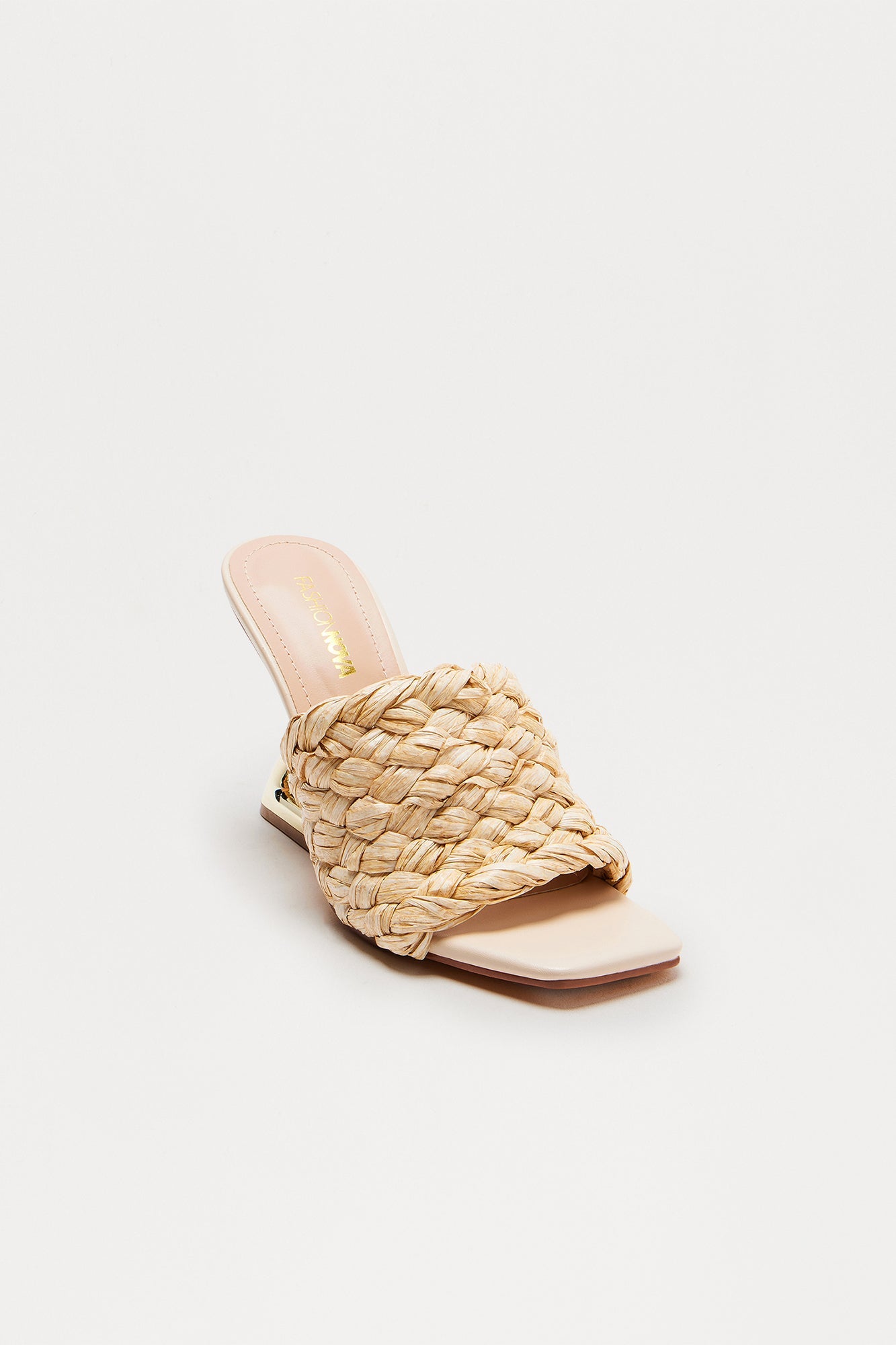 Evari Raffia Novelty Wedges - Nude