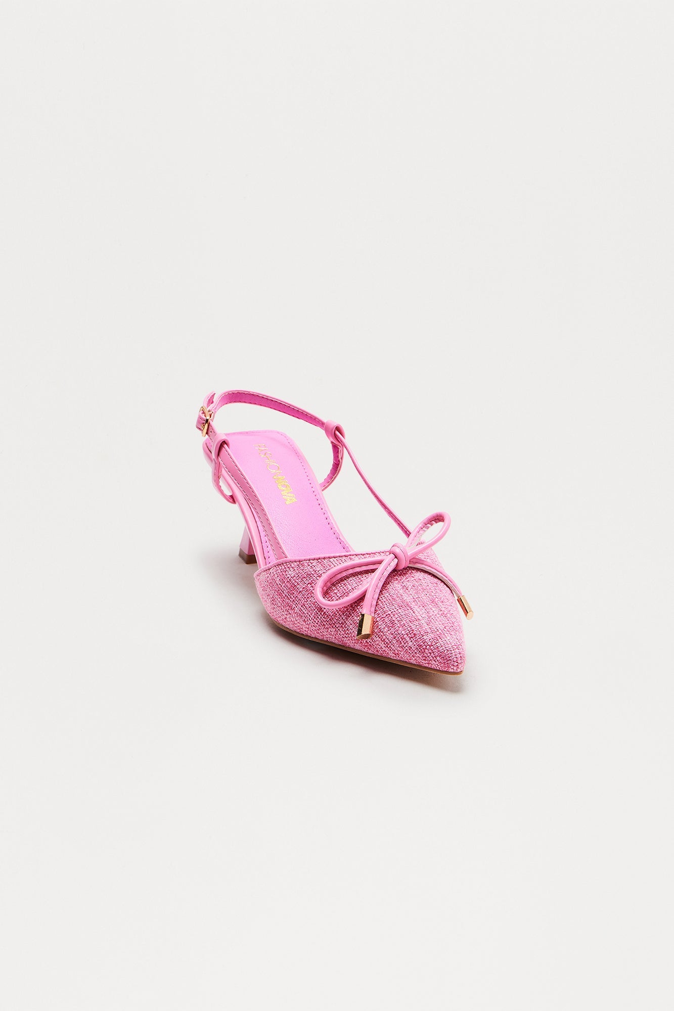 Jade Slingback Bow Pumps - Pink