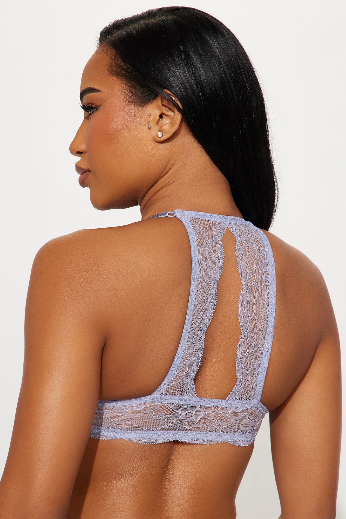 A Touch Of Lace Front Closure Mega Push Up Bra - Periwinkle