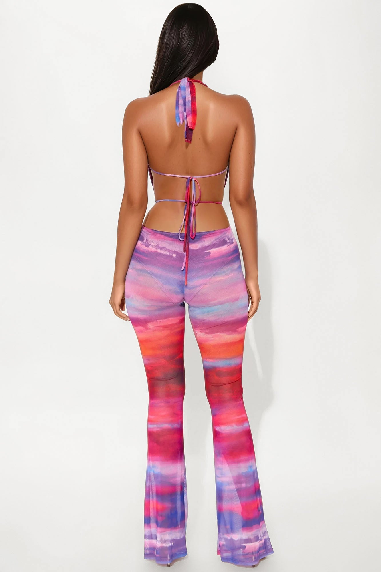 Danielle Ombre Mesh Jumpsuit - Purple/combo