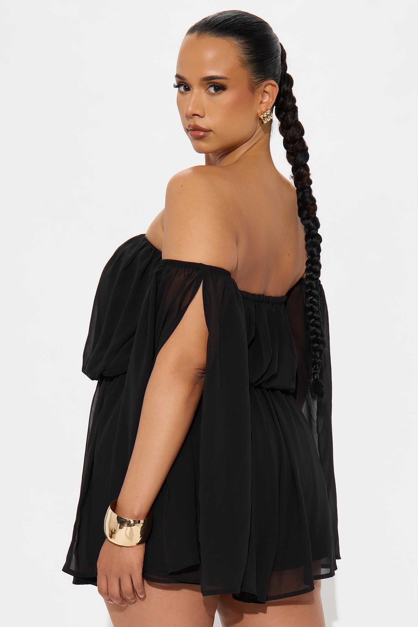 Always Looking Good Chiffon Romper - Black