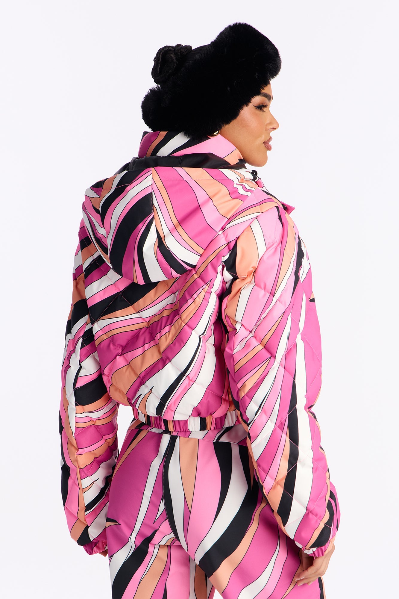 Chaqueta Puffer Acolchada Snow Days - Rosa/combinado