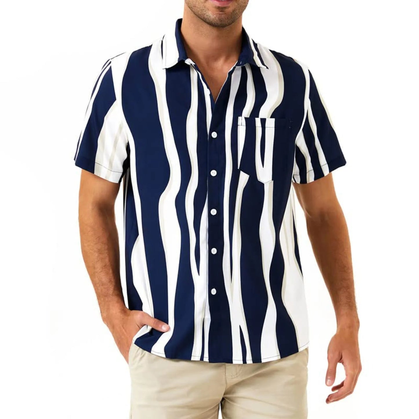 Casual Slim Fit Gestreept Shirt