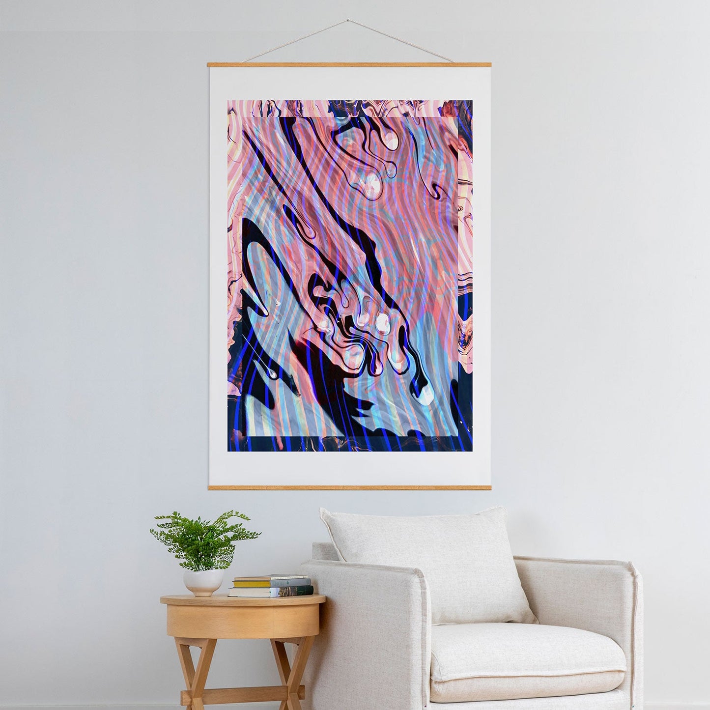 83 Oranges Focus Abstract Marble Texture Art Print