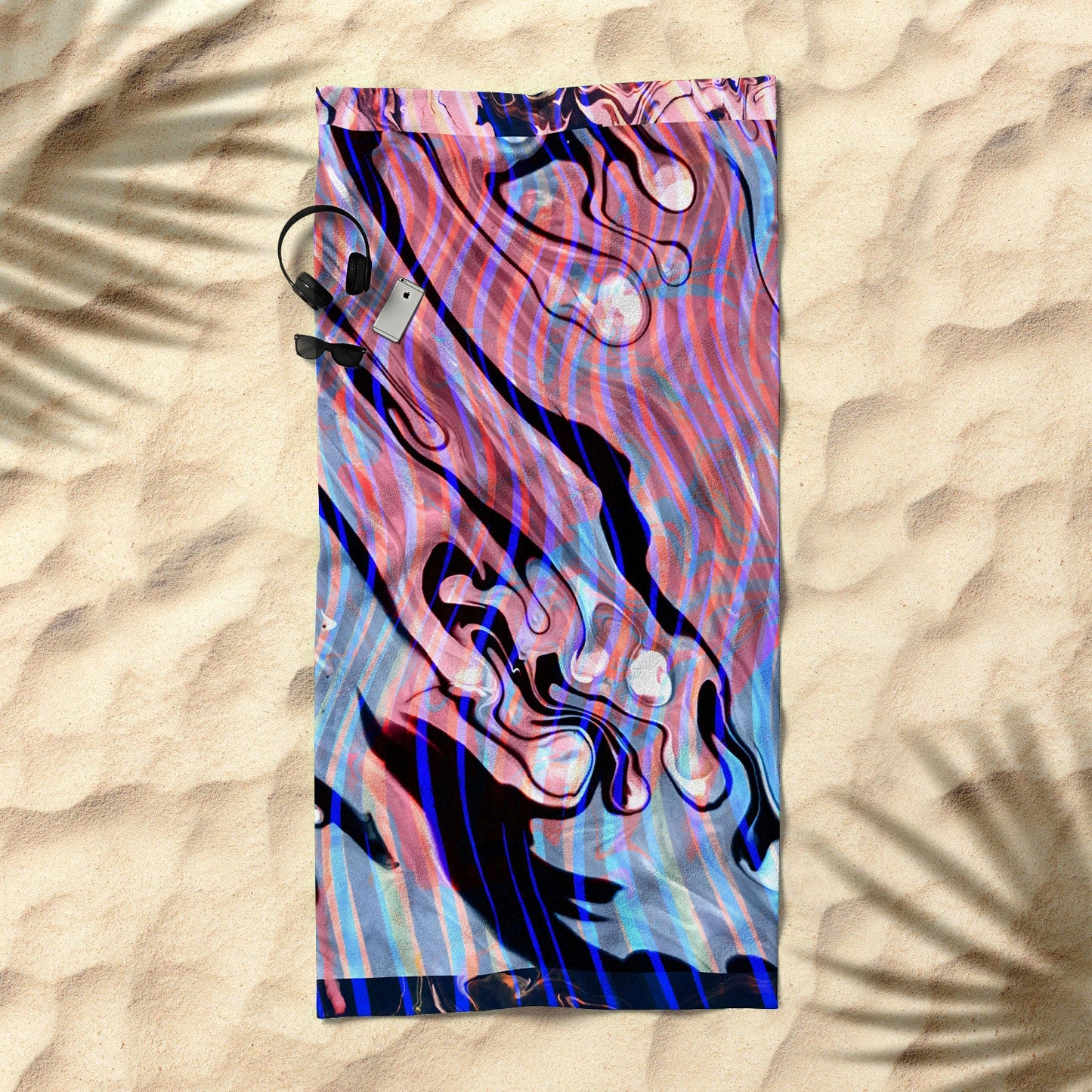 83 Oranges Focus Abstract Marble Texture Beach Towel