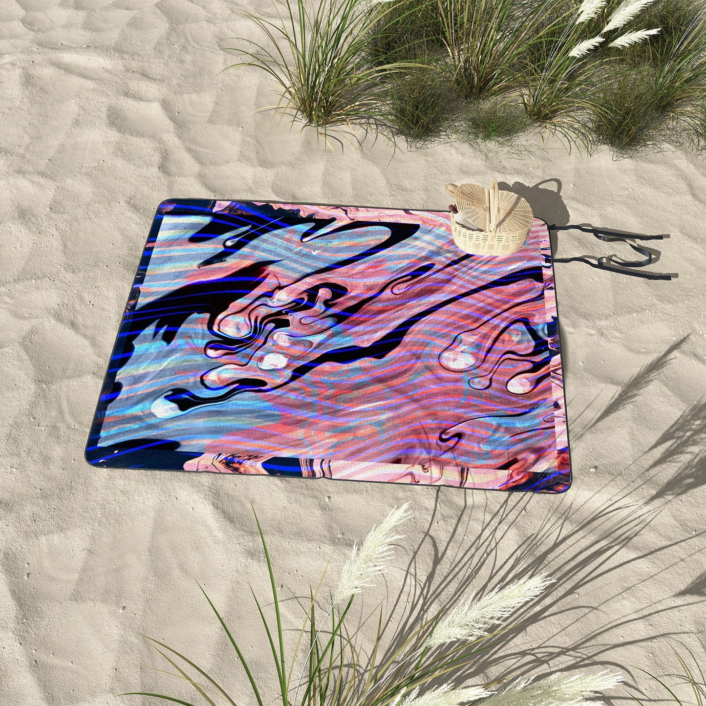 83 Oranges Focus Abstract Marble Texture Picnic Blanket