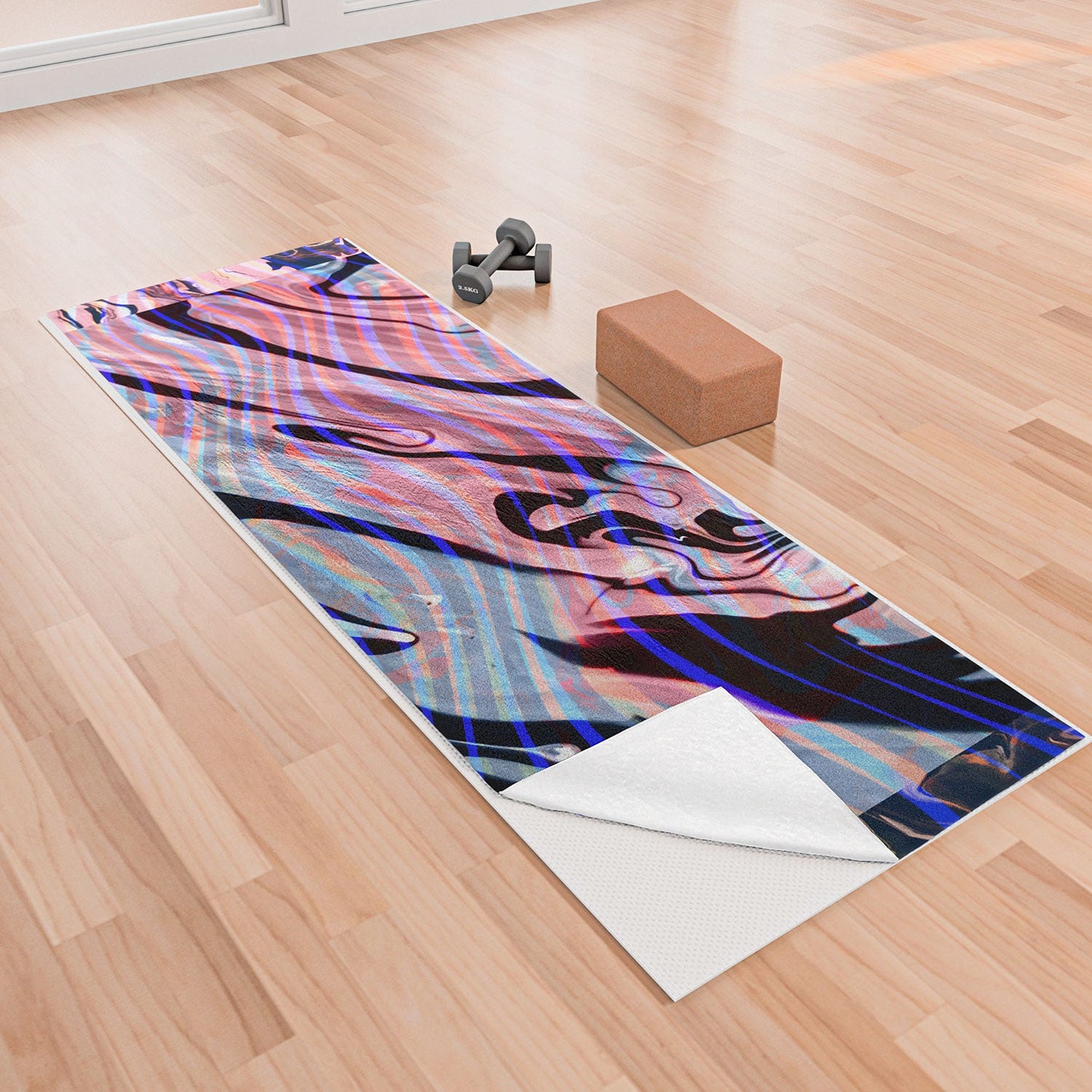 83 Oranges Focus Abstract Marble Texture Yoga Towel