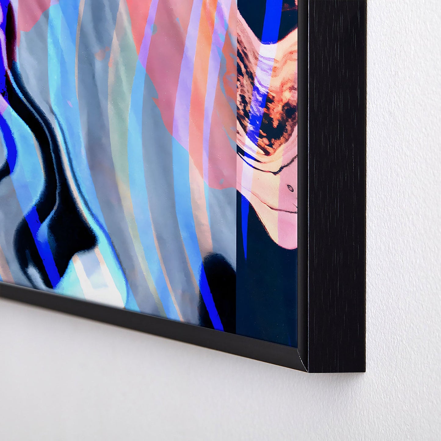 83 Oranges Focus Abstract Marble Texture Square Metal Framed Art Print