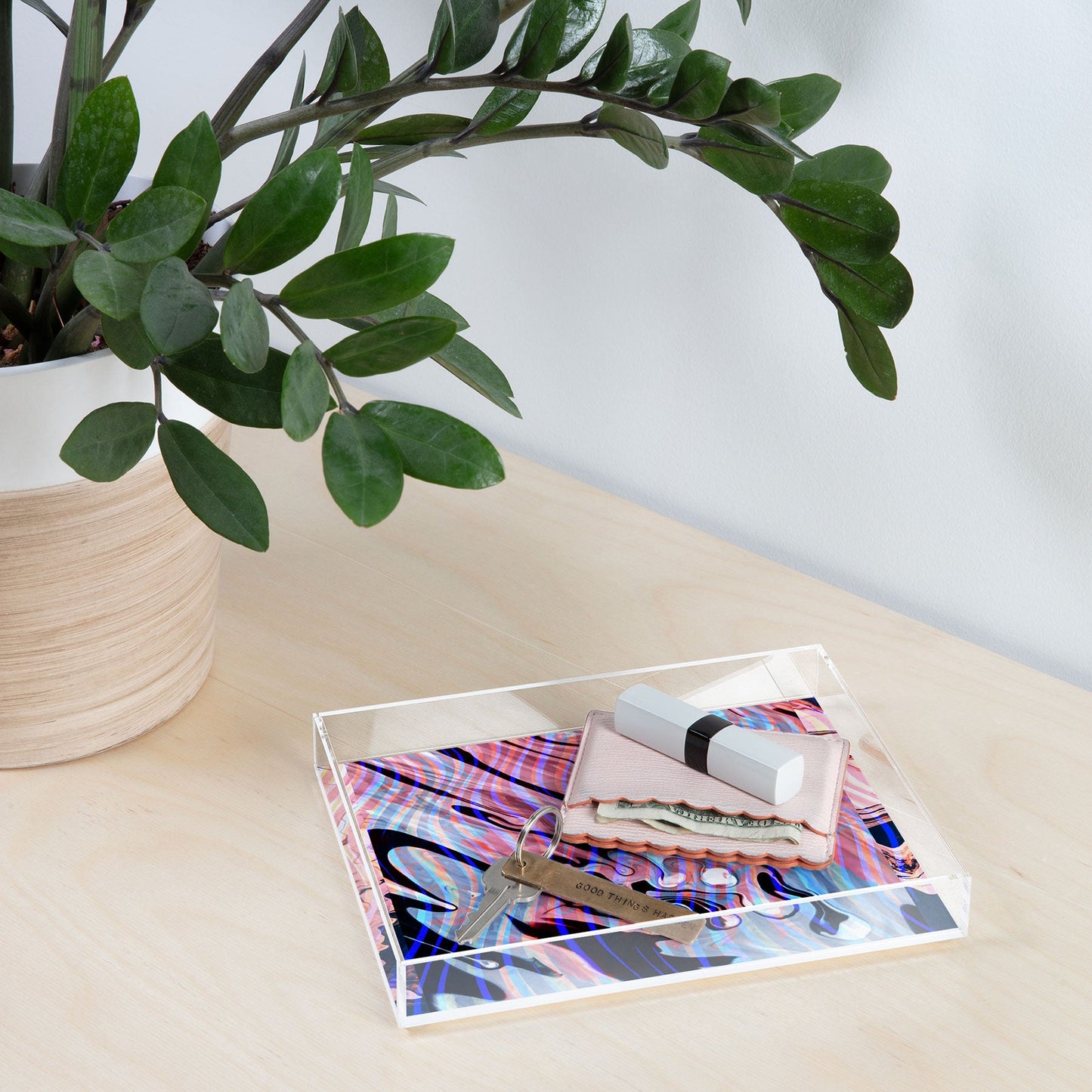 83 Oranges Focus Abstract Marble Texture Acrylic Tray