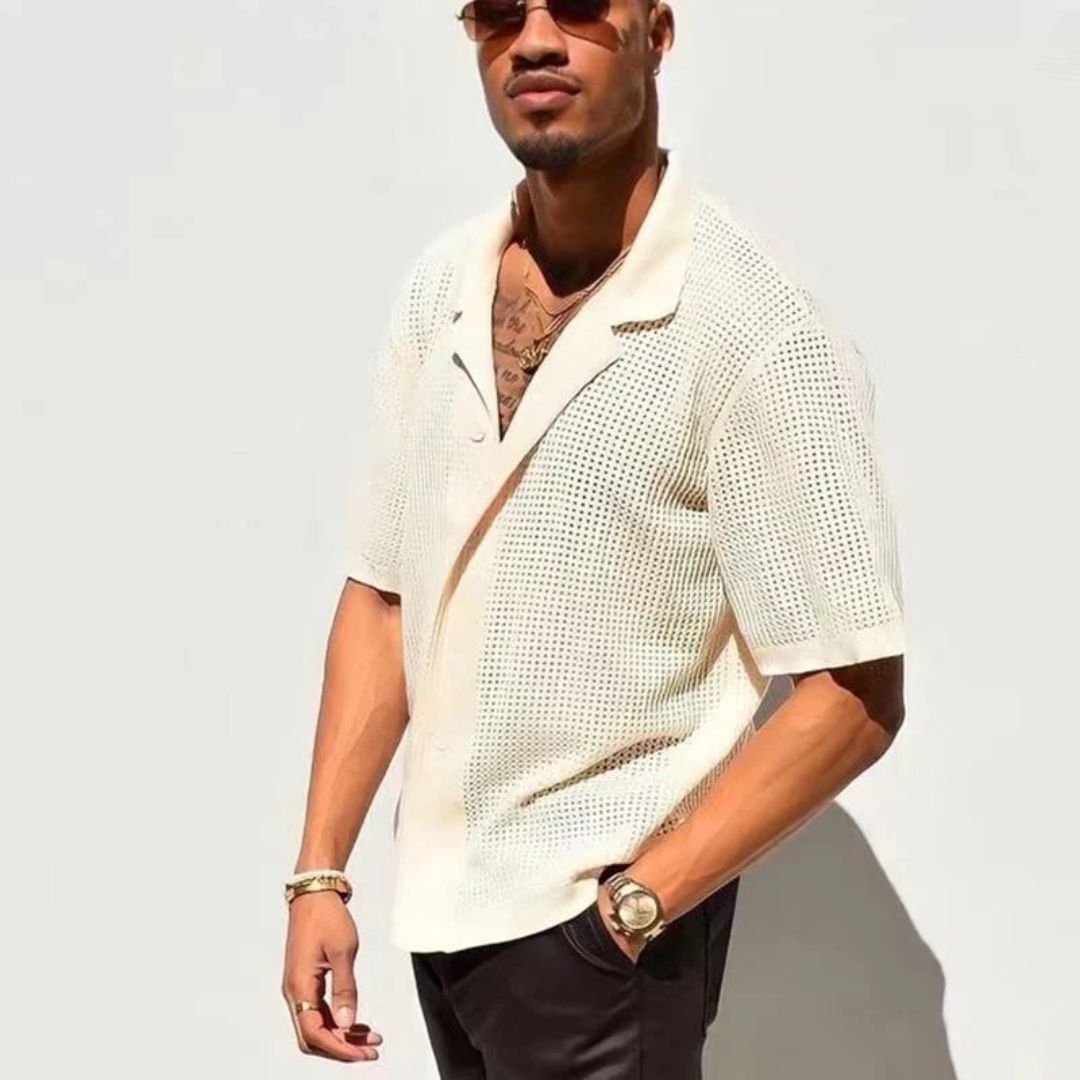 Casual Opengeweven Knoopsluiting Shirt