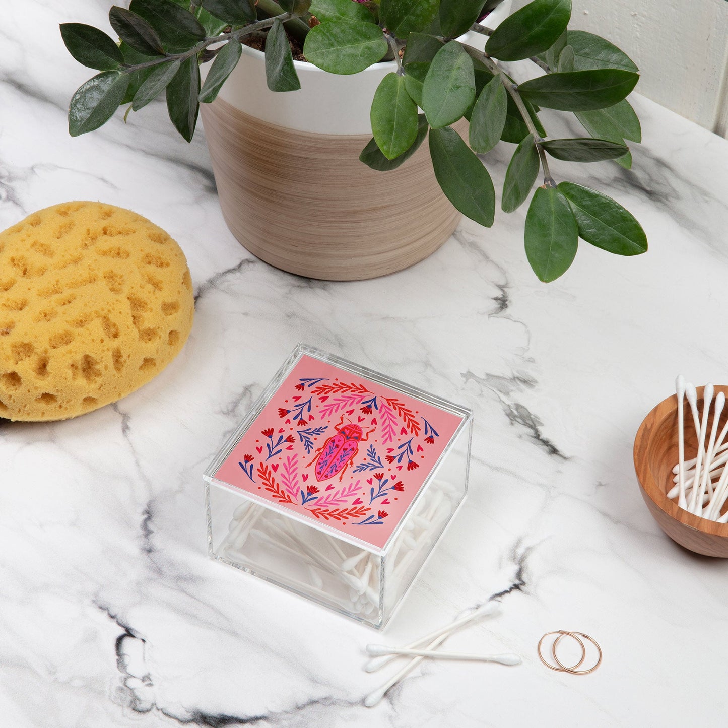 Angela Minca Lovebug pink and red Acrylic Box