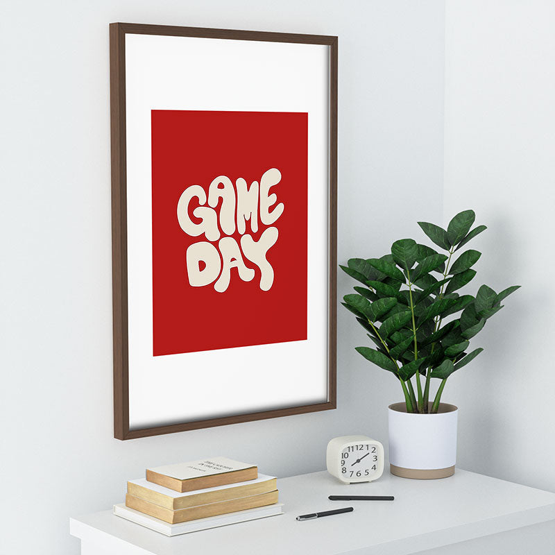DENY Designs Gameday Red and White 1 Recessed Framing Rectangle