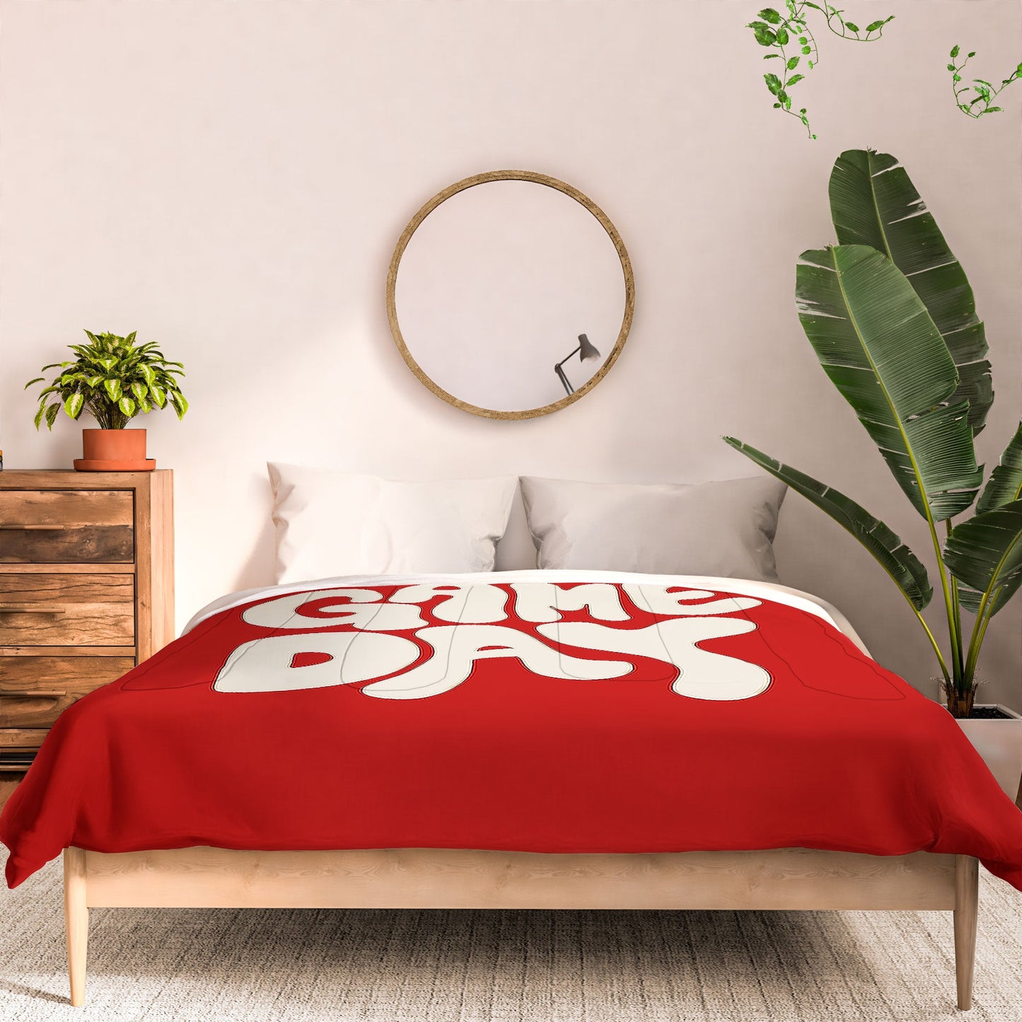 DENY Designs Gameday Red and White 1 Comforter