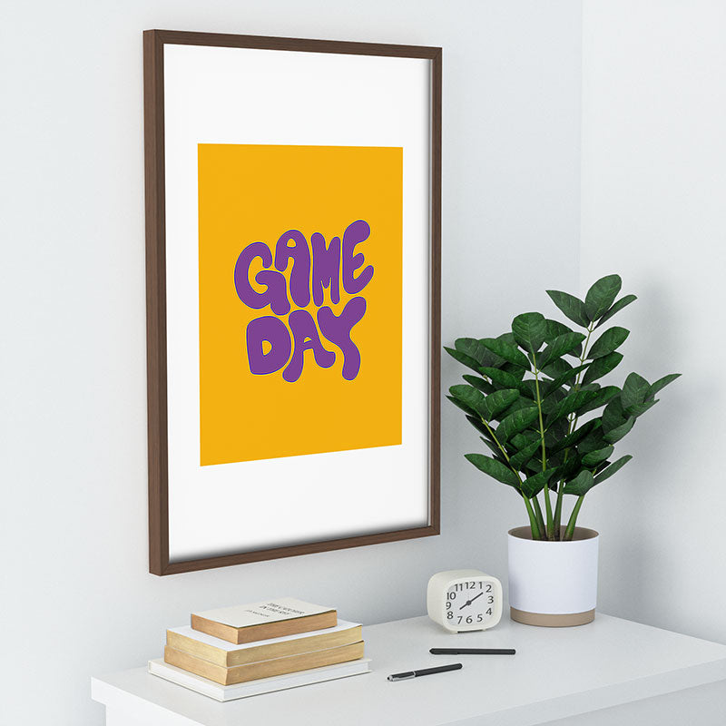 DENY Designs Gameday Yellow and Purple 1 Recessed Framing Rectangle