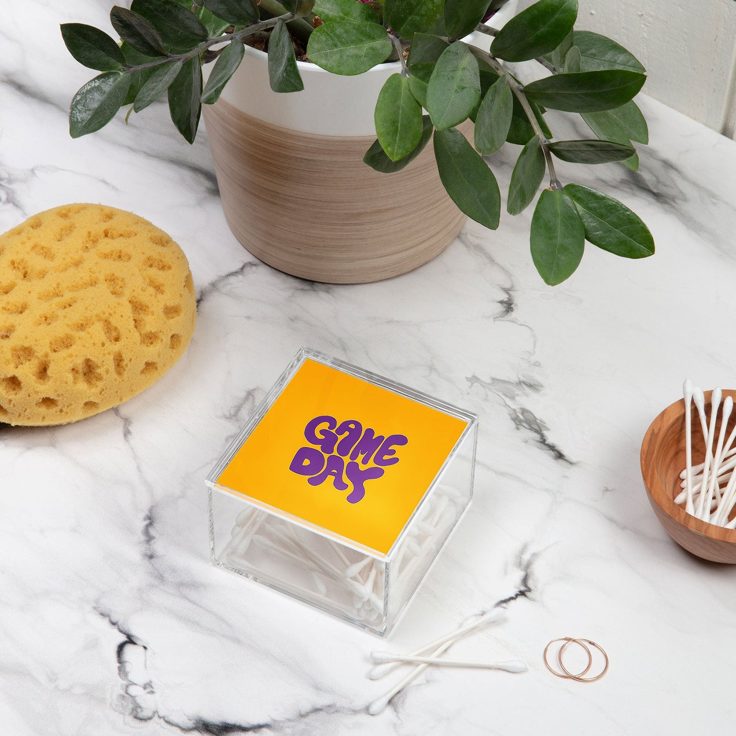 DENY Designs Gameday Yellow and Purple 1 Acrylic Box