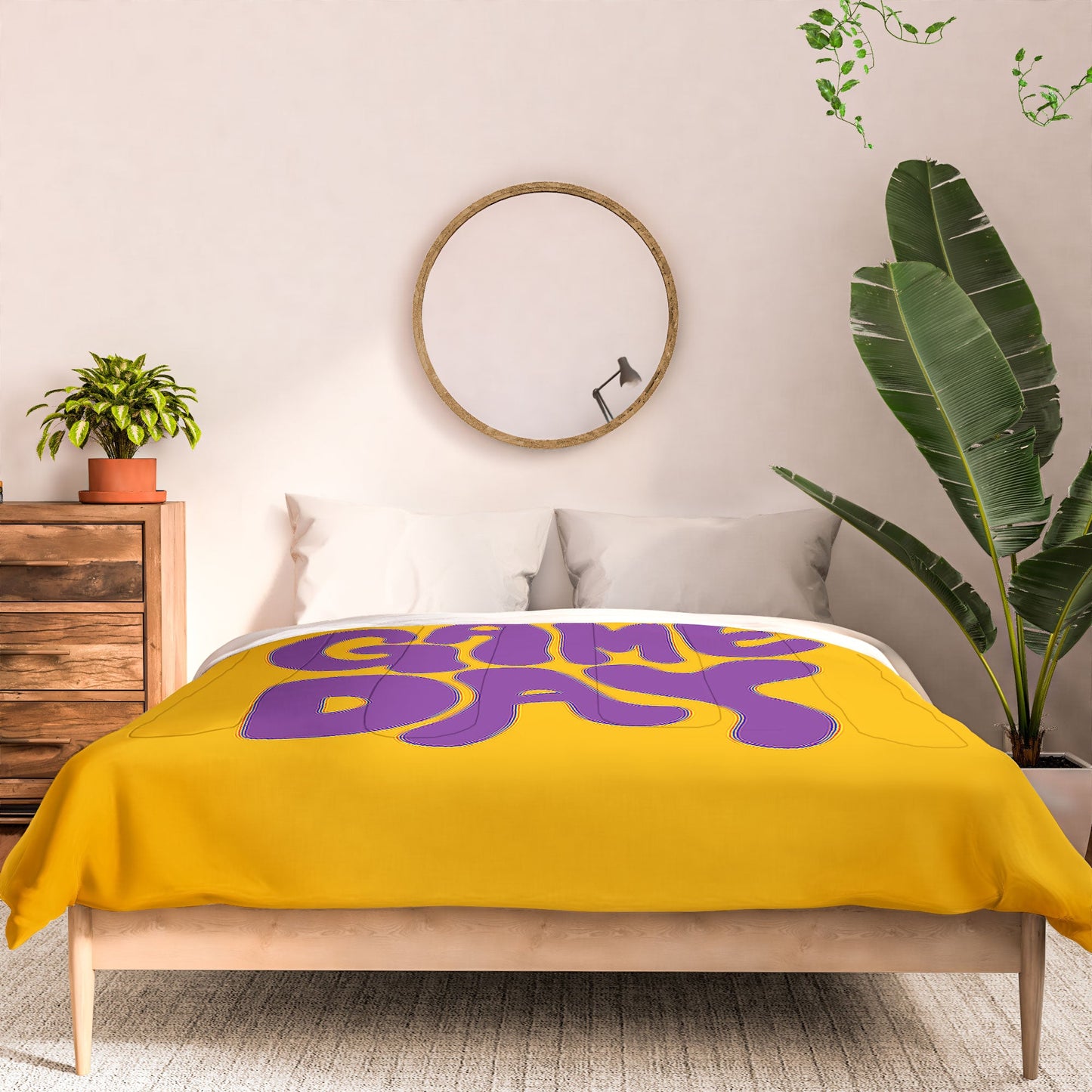 DENY Designs Gameday Yellow and Purple 1 Comforter