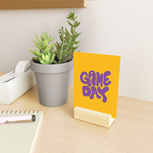 DENY Designs Gameday Yellow and Purple 1 Mini Art Print