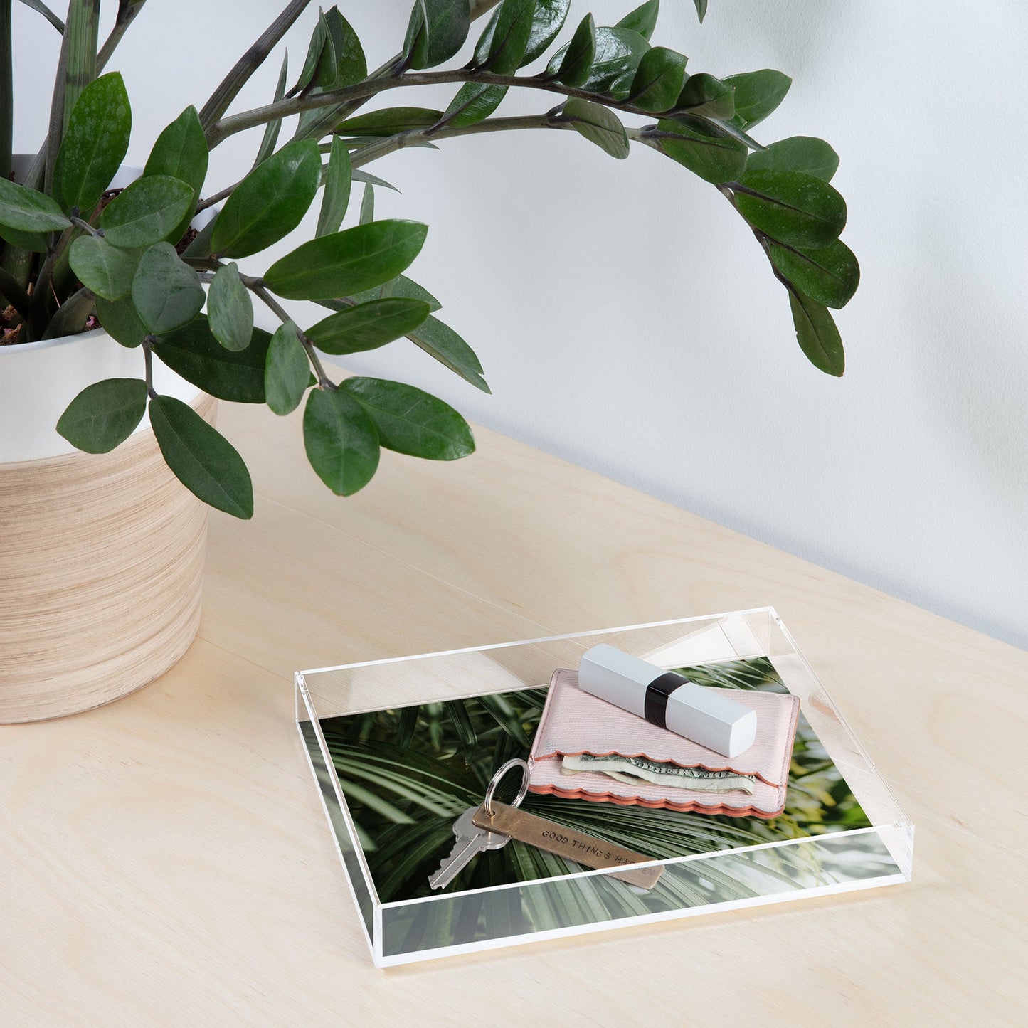 Hello Twiggs Tropical Green Palm Acrylic Tray