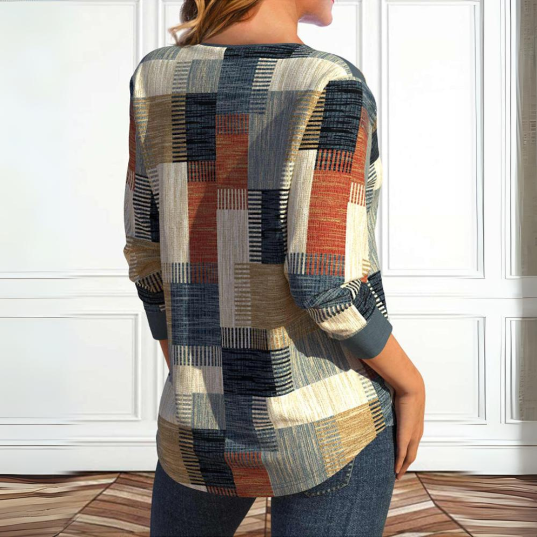 Allyson - Casual Geruit Top voor Vrouwen