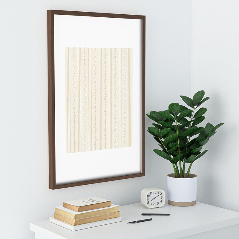 Little Arrow Design Co branch stripes cream Recessed Framing Rectangle