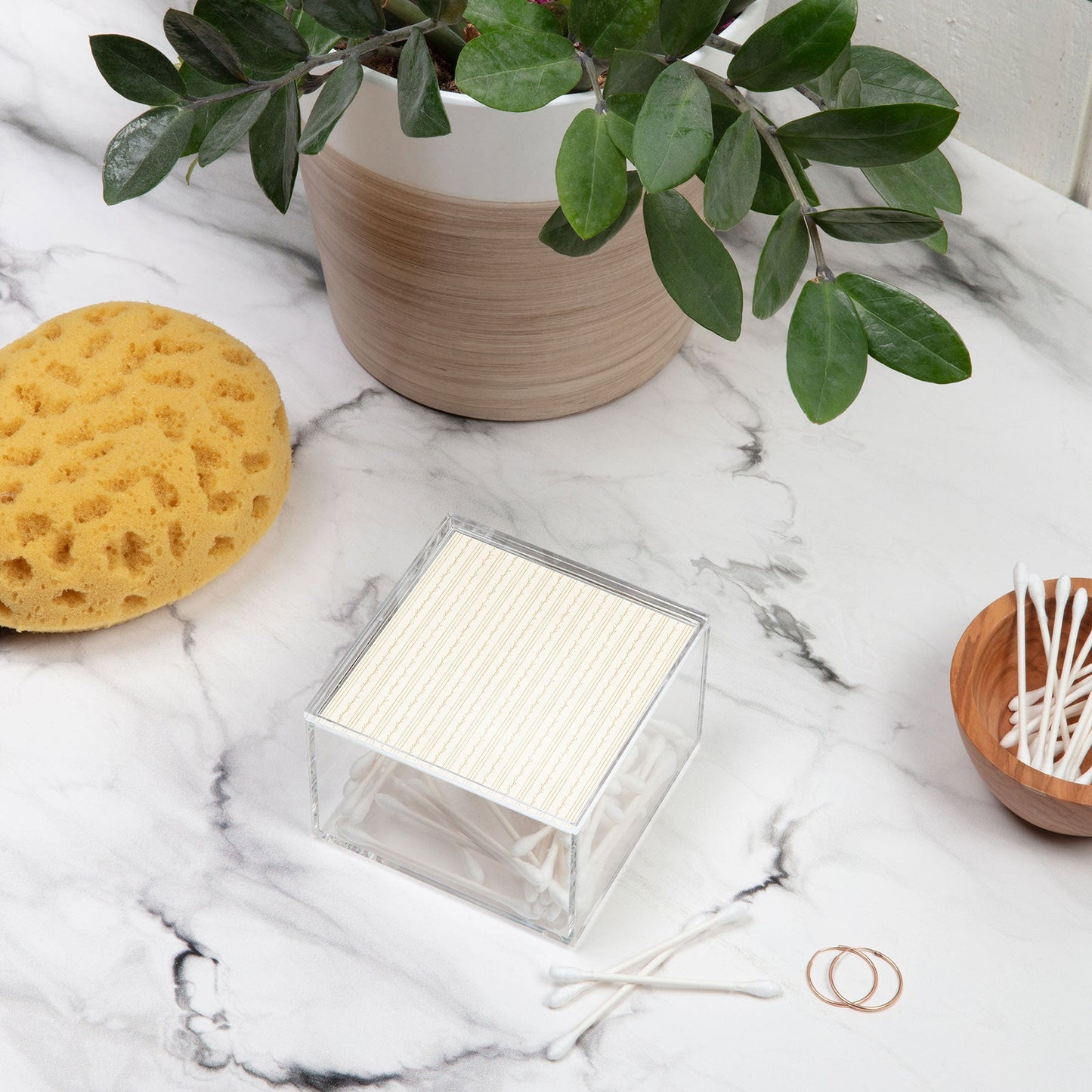 Little Arrow Design Co branch stripes cream Acrylic Box