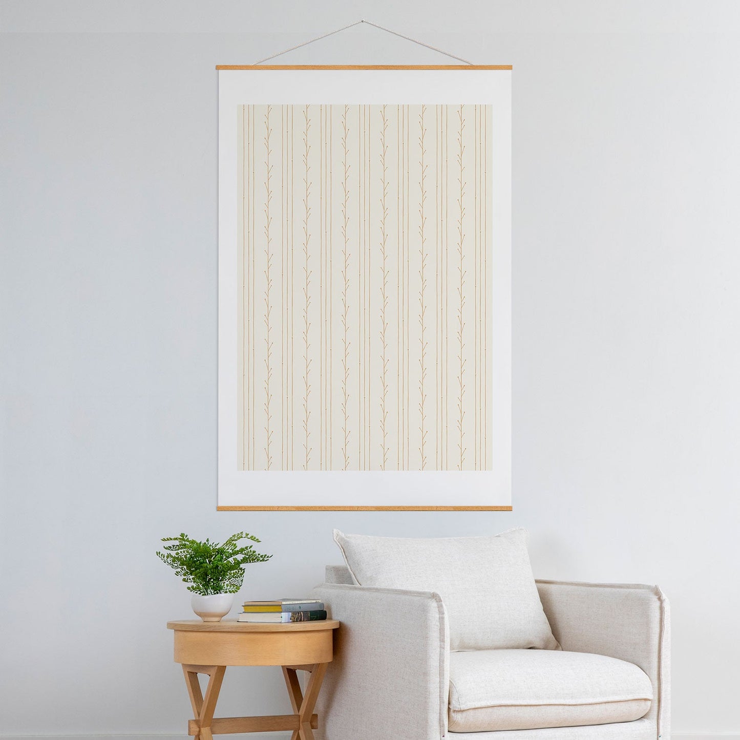 Little Arrow Design Co branch stripes cream Art Print