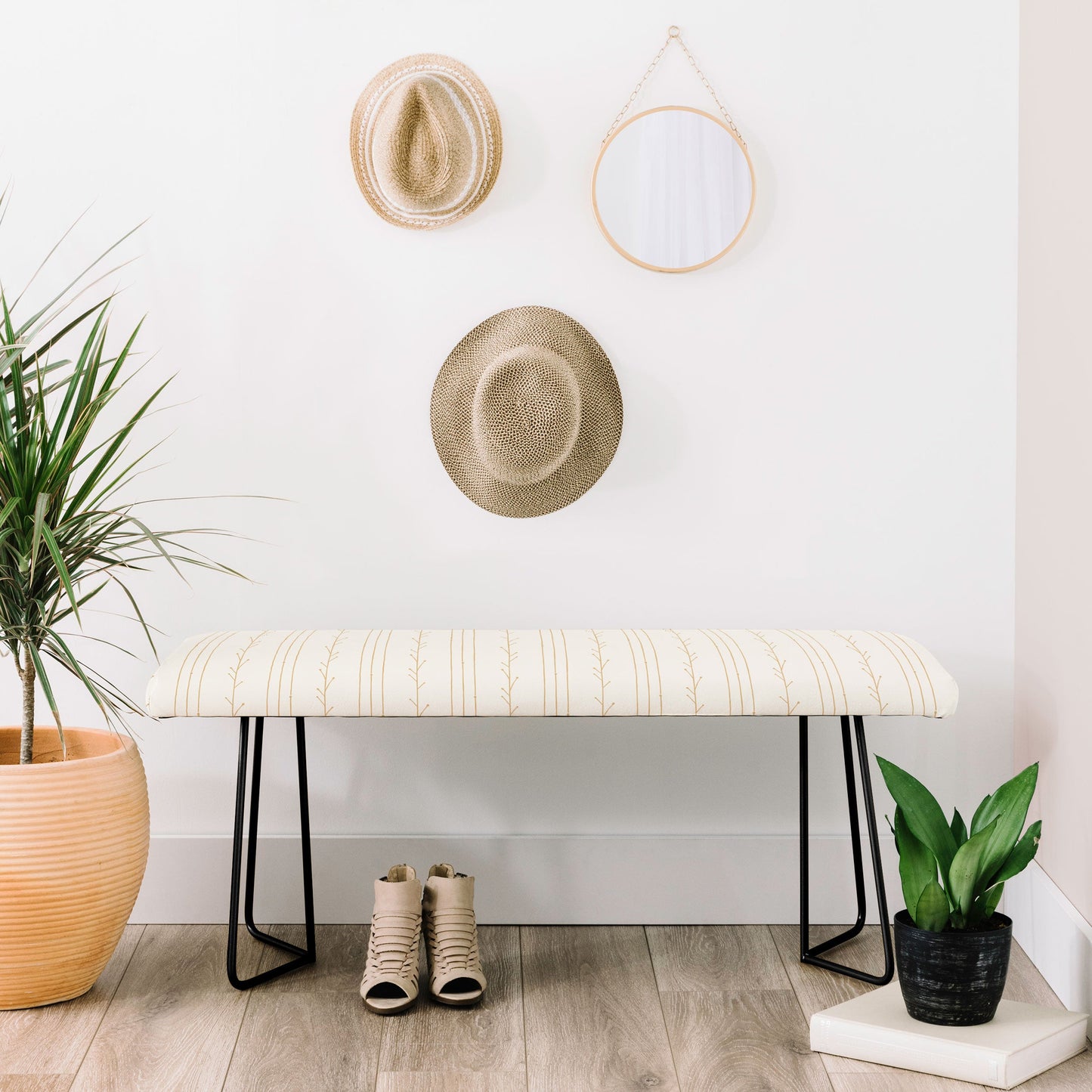 Little Arrow Design Co branch stripes cream Bench