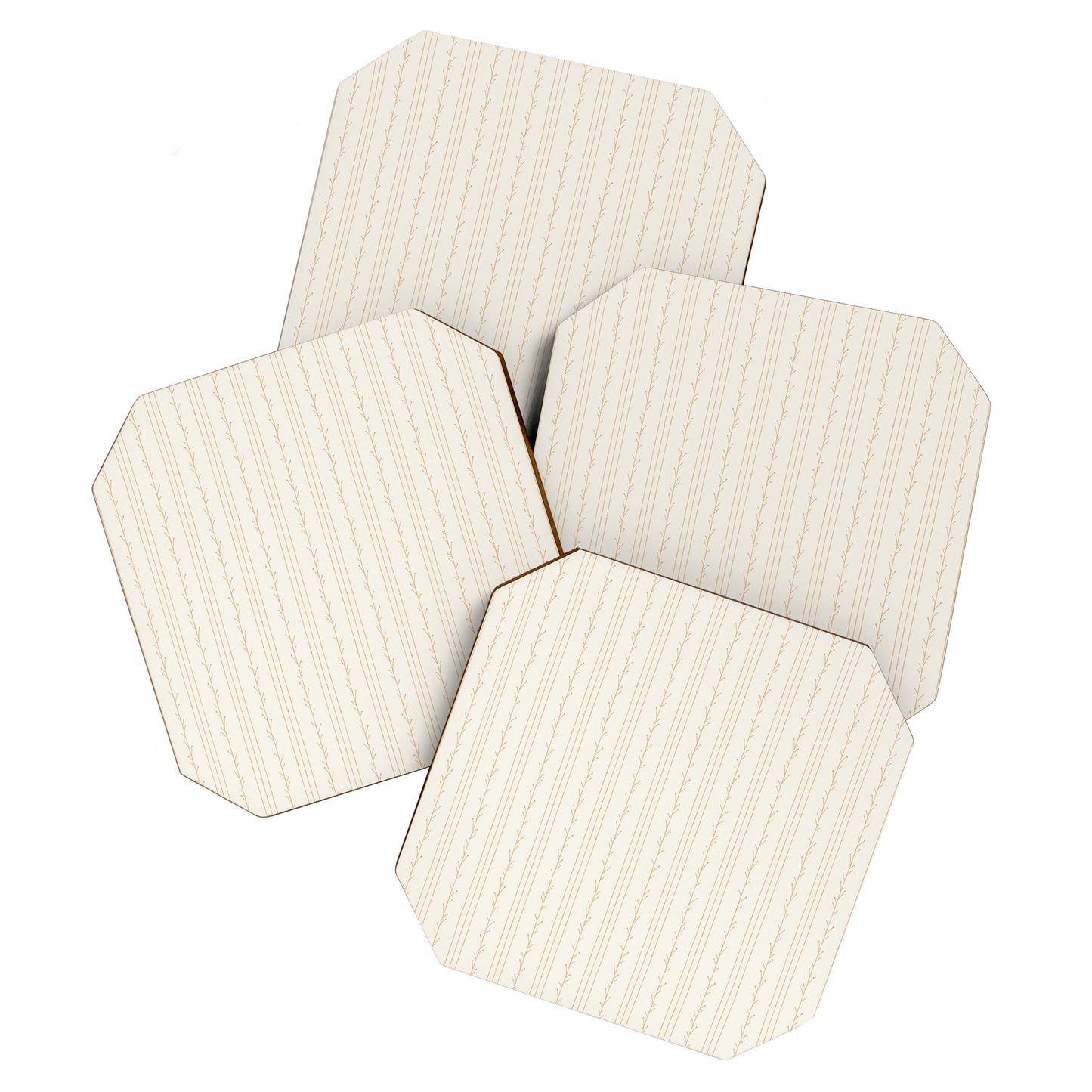Little Arrow Design Co branch stripes cream Coaster Set