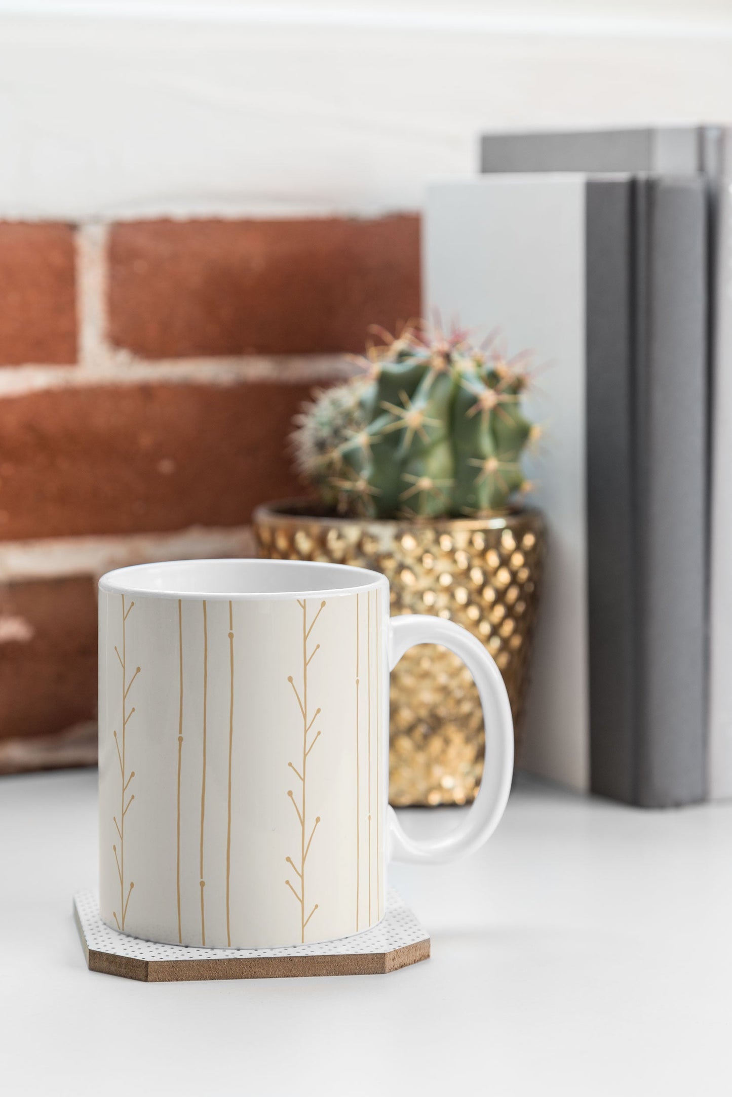 Little Arrow Design Co branch stripes cream Coffee Mug