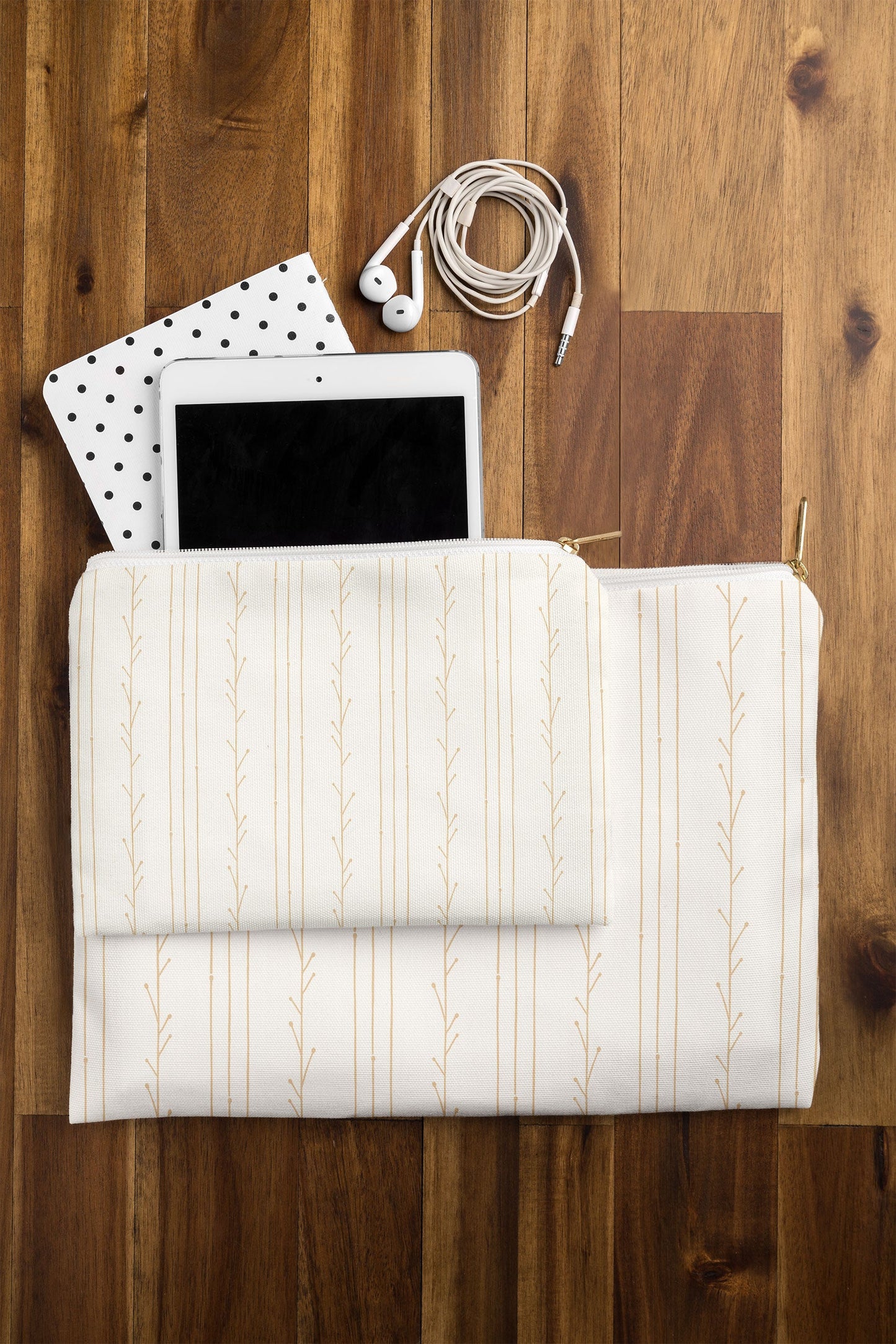 Little Arrow Design Co branch stripes cream Pouch