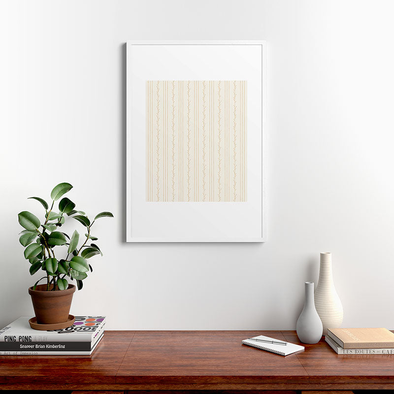 Little Arrow Design Co branch stripes cream Framed Art Print