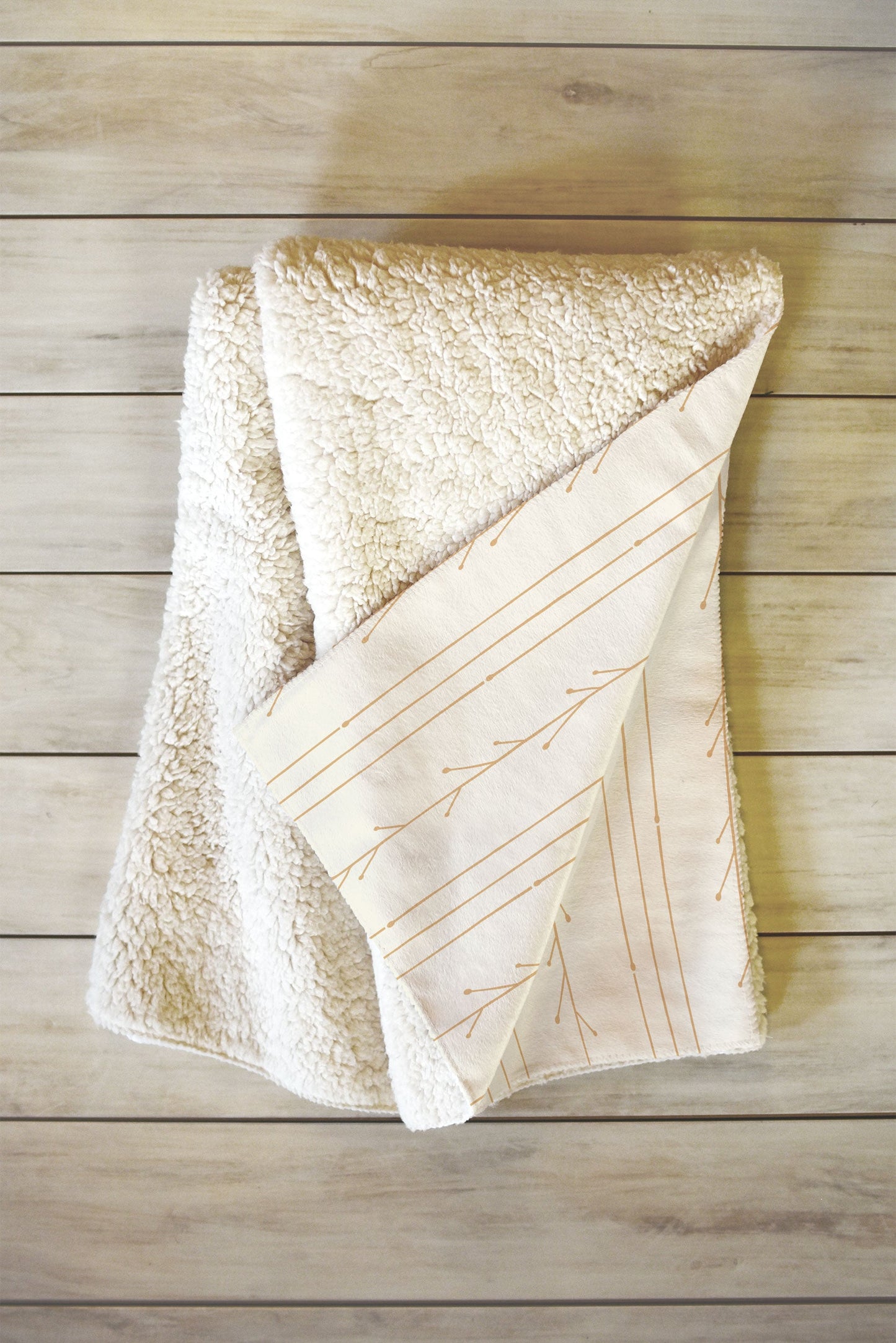 Little Arrow Design Co branch stripes cream Fleece Throw Blanket