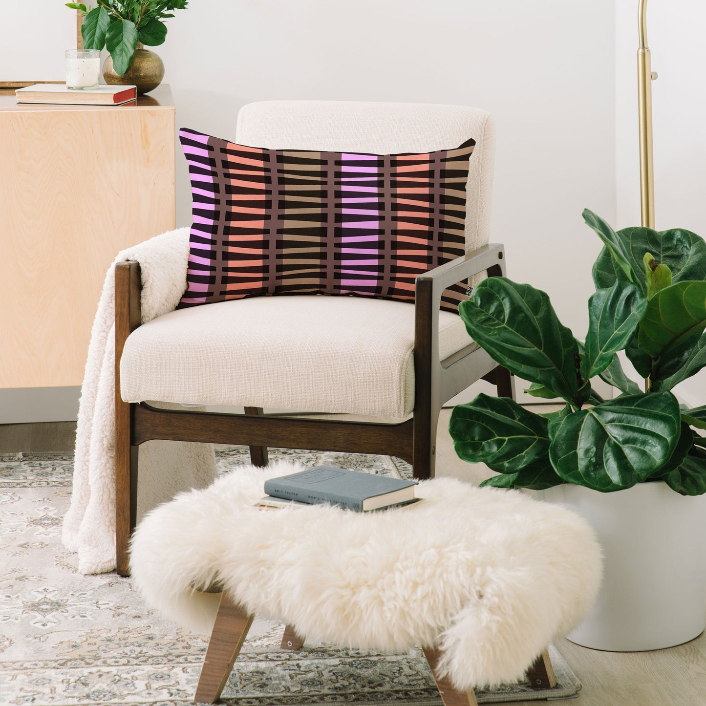 Mirimo Korath Striped Oblong Throw Pillow