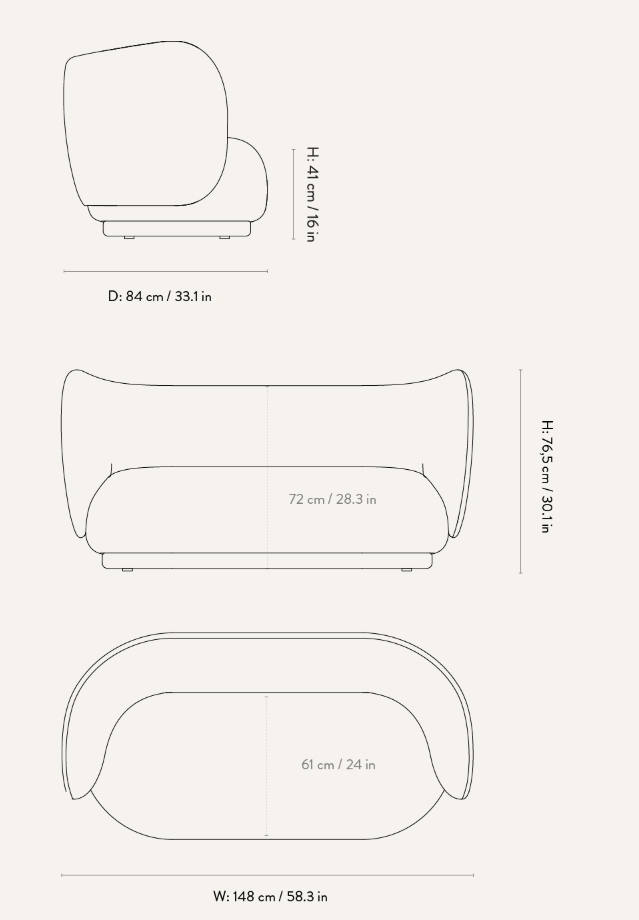 Rico 2 Seater Sofa - Louisiana