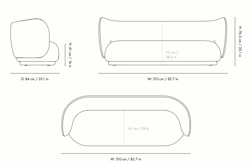 Rico 3 Seater Sofa - Louisiana
