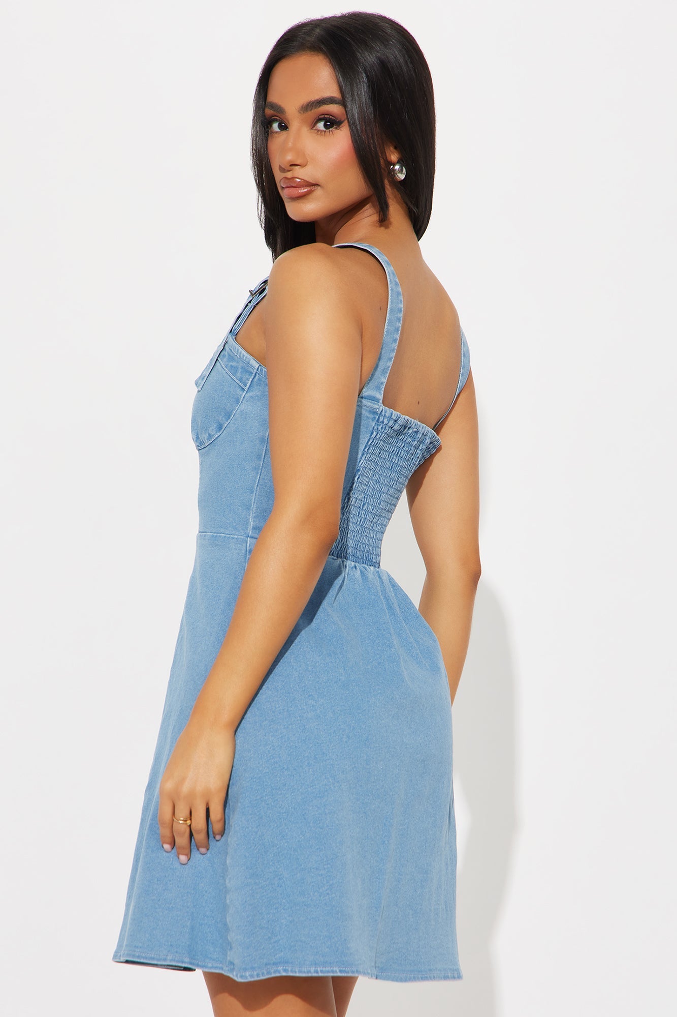 Elena Denim Mini Dress - Light Wash