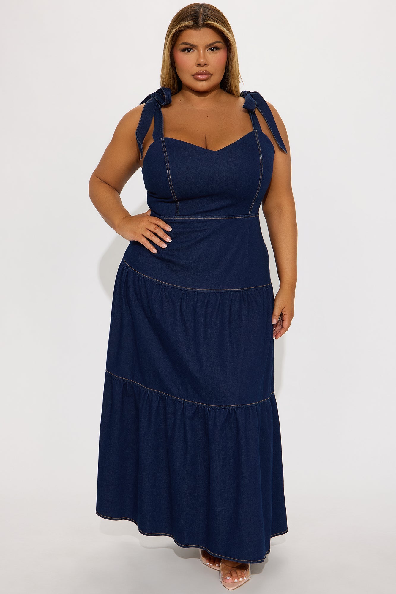 Imelda Denim Maxi Dress - Dark Wash