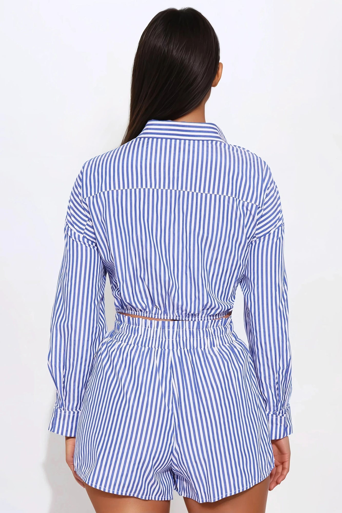 Coco Striped Short Set - Blue/combo