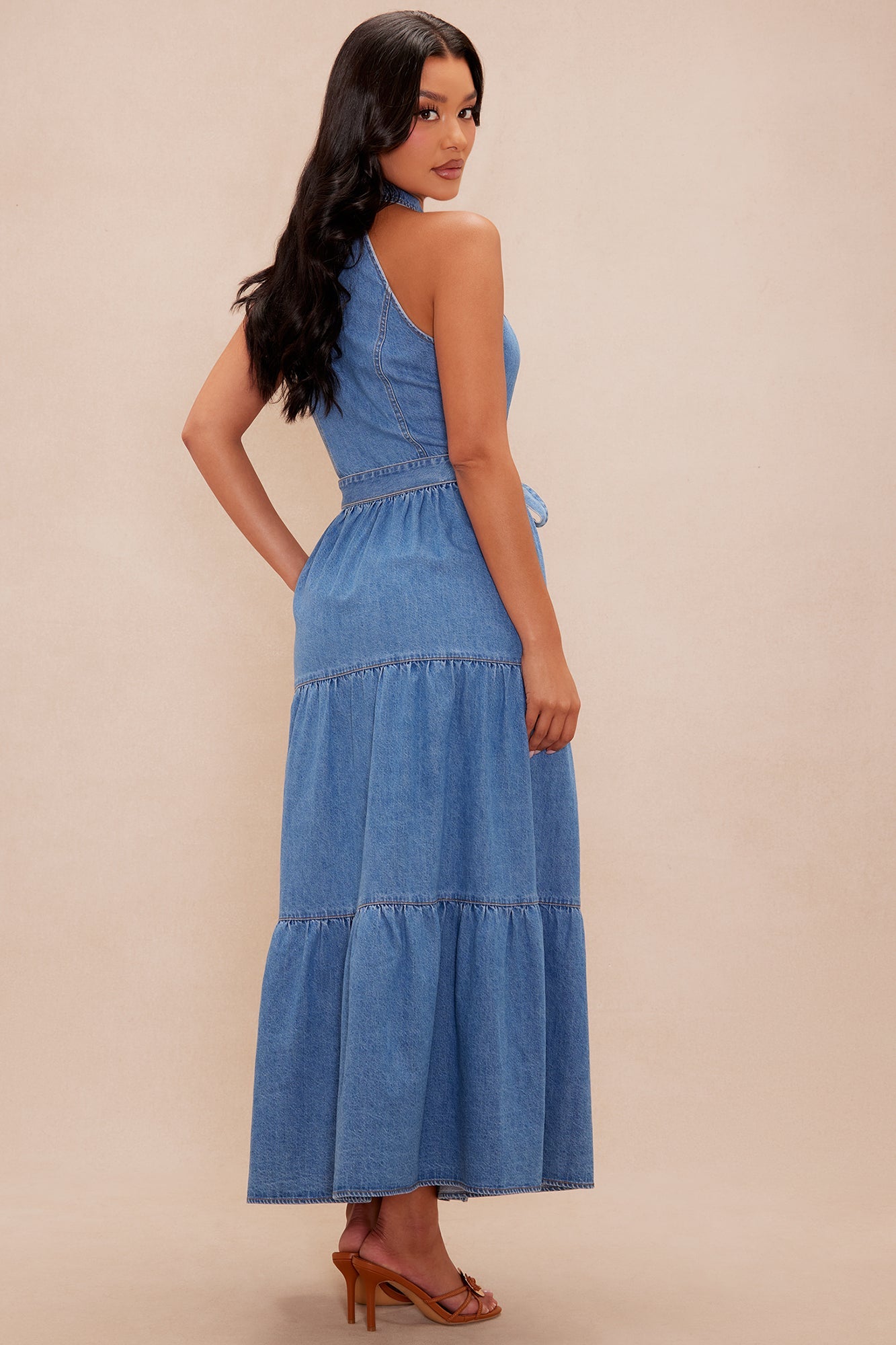 Daniela Denim Maxi Dress - Medium Wash